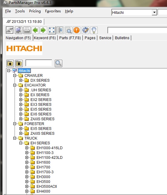 Hitachi PMP 2015 Hitachi PartsManager Pro 